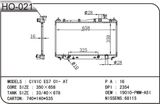 2001 Honda Civic Auto Radiator From China