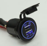Outlet 12V Dual USB Car Cigarette Lighter Socket Splitter Charger Power Adapter