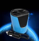 2-Ports Car Charger with DC12V/24V Cigarette Lighter Add Card Slot