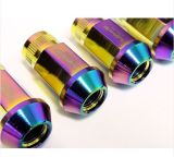 20 PC 12X1.25mm Thread Neo Chrome Titanium Forged Steel Racing Extended Lug Nuts