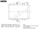 Best quality aluminum auto radiator for Peugeot 406'99-Mt