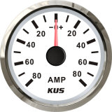 52mm Ammeter/AMP Gauge White Faceplate with Reasonable+/--80A with Current Pick-up Sensor for Universal Motorcycle Boat Yacht