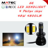 Super Bright Aluminum Housing LED Headlight for Car 4800lm H4 H7 H11 LED Headlight for Motorcycle