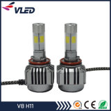 Manufacturer Fanless V8 H4 LED Auto Headlight 36W 4000lm H11 LED Car Headlight Kit