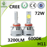 CREE LED Car Light Headlight 6000K 12V 72W 6400lm