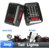 LED Tail Light with Running Brake Light/ Reverse Backup Turn Signals in Euro Version for Jeep Wrangler Rubicon X Jk 12V