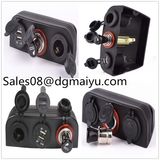 Car Dual Marine Cigarette Lighter Splitter Power Adaptor Sockets + USB Charger