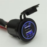 Waterproof 12V-24V Dual USB Power Socket Car Motorcycle Cigarette Lighter Plug Car Charger for LED Bar