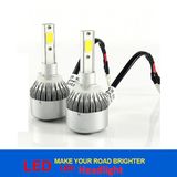 72W 7600lm 3000k 6000k COB C6 LED Headlight 880/881 H1 H3 H7 H8/H9/H11 9005 9006 Car LED Head Lamp