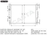 Top brand aluminium car radiator for Renault Megane'02-Mt