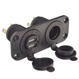 Car Cigarette Lighter Socket with 2 USB Ports for Car Power Supply