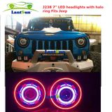 35W 55W HID LED 7 Inch Jeep Headlight with Halo Ring