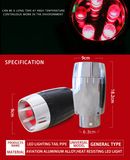 LED Light Exhaust Muffler Tip for Car Modification