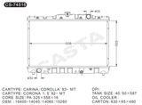 China Supplier Aluminum Auto Radiator for Toyota Carina/Corolla'83- Mt