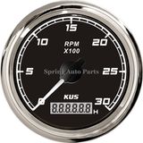 Sq 85mm Tachometer Rpm Gauge 3000rpm 12V 24V with Backlight for Boat Truck Car Tractor