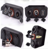12V-24V Tented Dual USB Car Charger, Cigarette Lighter Sockets, Power Socket for Cars and Boats