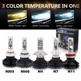 Wholesale Three Temperature Color Super Bright Yellow White H7 H11 9005 9006 50W 6000lm Waterproof LED Headlight Bulbs H4 LED