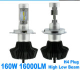 2X P LED Chips 160W 16000lm H4 9003 Hb2 Headlight Kit H/L Beam Bulbs 6000K