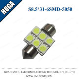 S8.5 31mm 6SMD 5050 LED Festoon Bulb for Car