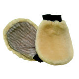 Sheepskin Car Cleaning Tool Wash Mitt with Mesh Back Side