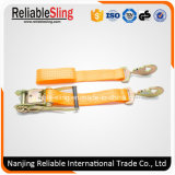 50mm Auto Hauling Ratchet Tie Down with Twisted Snap Hooks