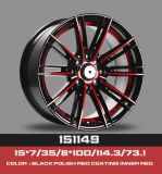Size16*7.0 Et 35 PCD 8X100/114.3 CB 67.1 Hot Sale Ht-5334 Core Red Rivet Aftermarket Alloy Wheel, Mag Wheel