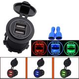 5V 4.2A Dual USB Mobile Phone Charger Socket Adapter Power Outlet for 12V-24V Motorcycle Car