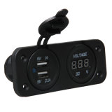 Car Mounted Dual USB Adapter Charger Socket 3.1A Output Digital Voltmeter