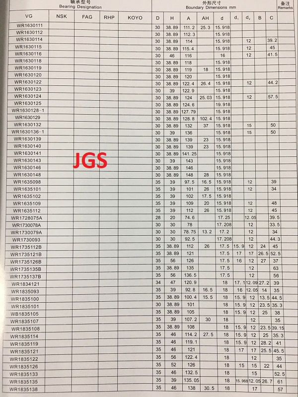 Wr1835119 Water Pump Bearing, Auto Engine