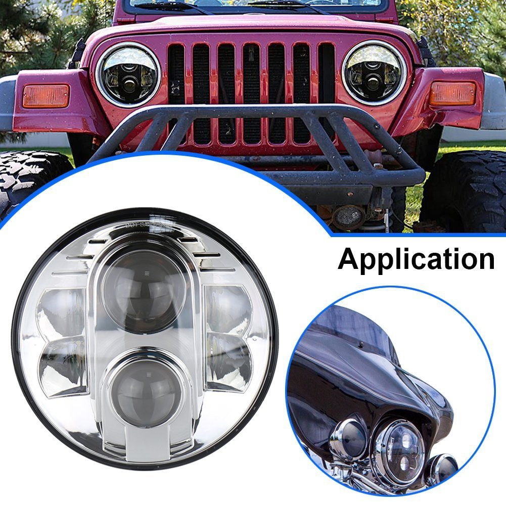 Wrangler Jk 80W LED Headlight for Jeep Truck, for SUV 7 Inch Headlight for Container Truck