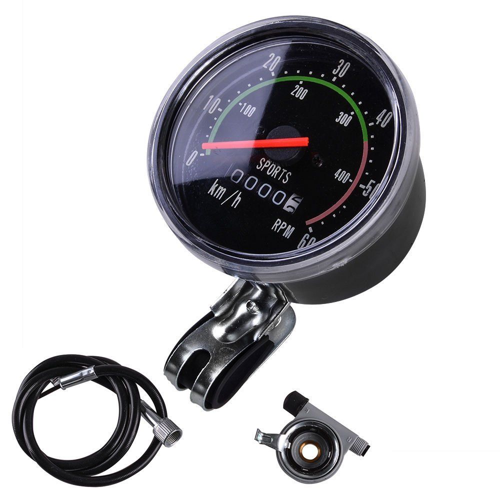 Old School Style Bicycle Speedometer Analog Odometer Classic Style for