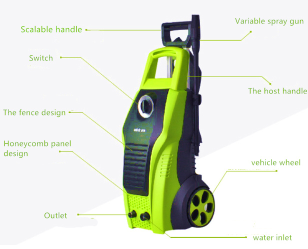 1600W Portable High Pressure Washer with Spray Gun